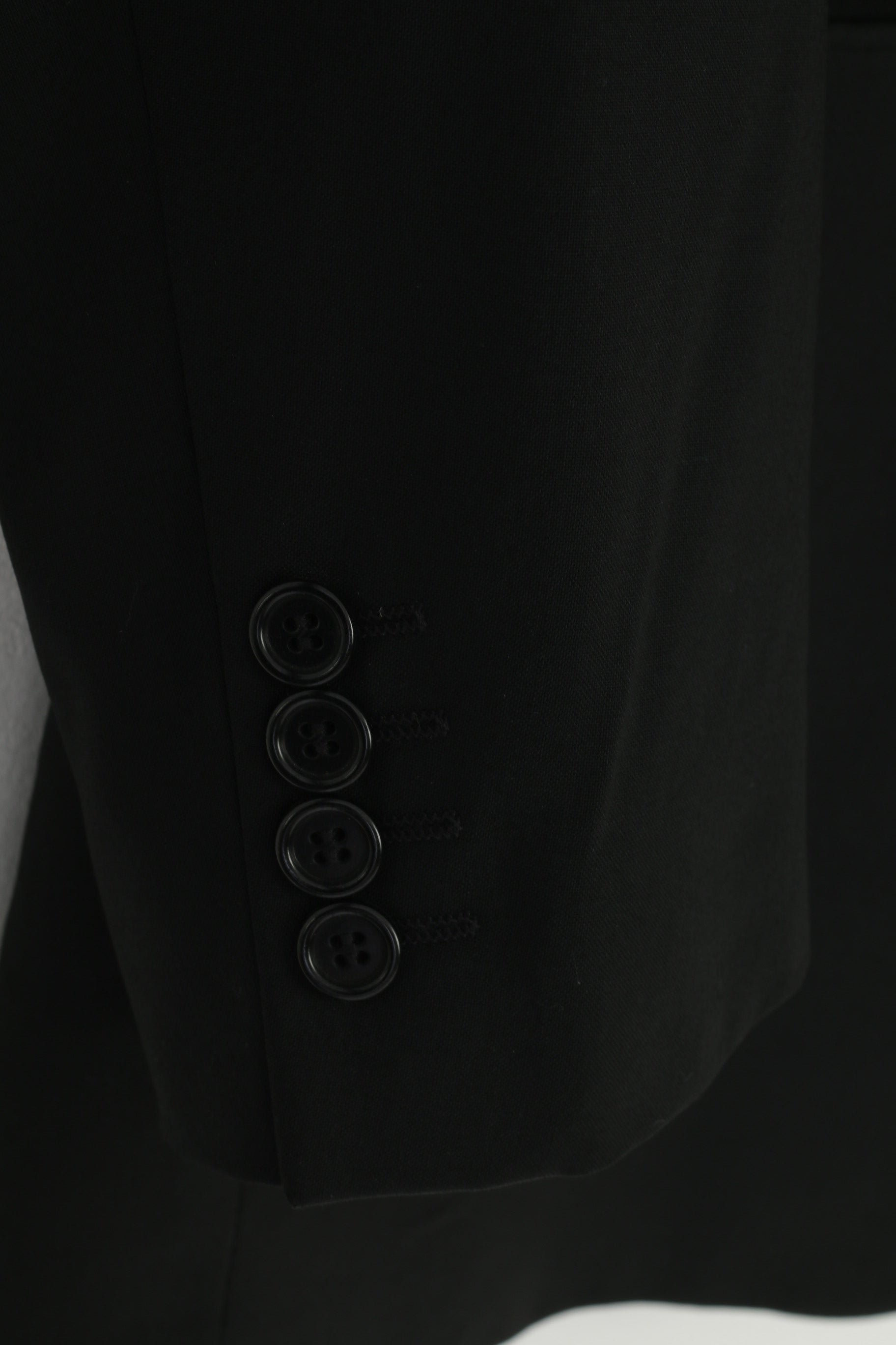 Hugo Boss Men 46 Blazer Black Breasted Bottoms Elegant Wool Jacket