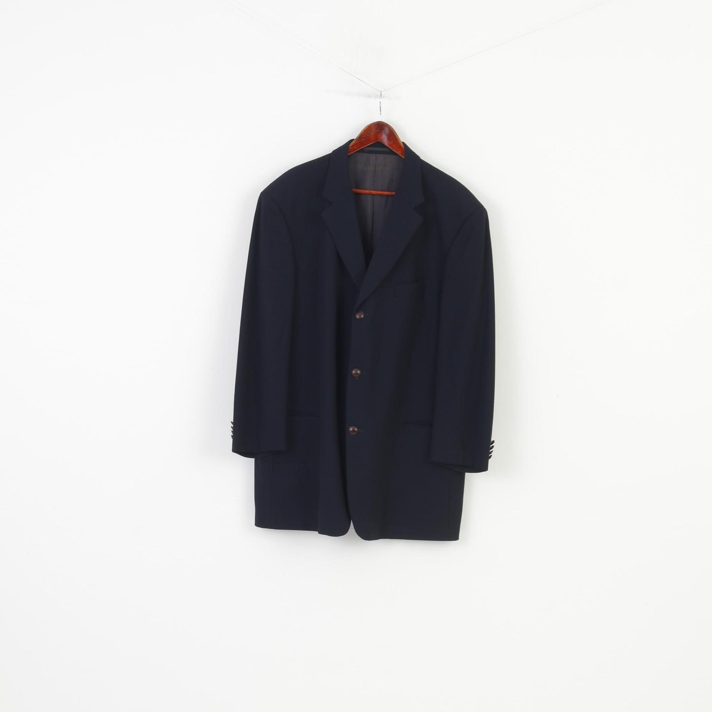 Hugo Boss Men 58 Blazer Navy Elegant Super 100 Wool Bottoms Jacket