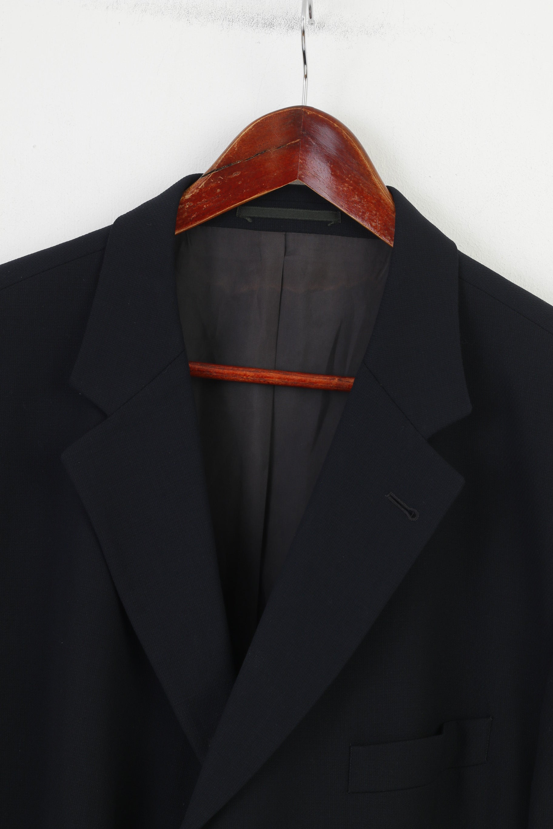 Hugo Boss Men 58 Blazer Navy Elegant Super 100 Wool Bottoms Jacket