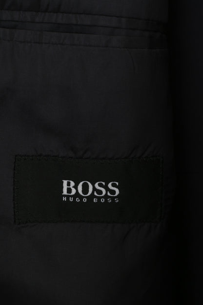 Hugo Boss Hommes 58 Blazer Marine Élégant Super 100 Laine Bas Veste