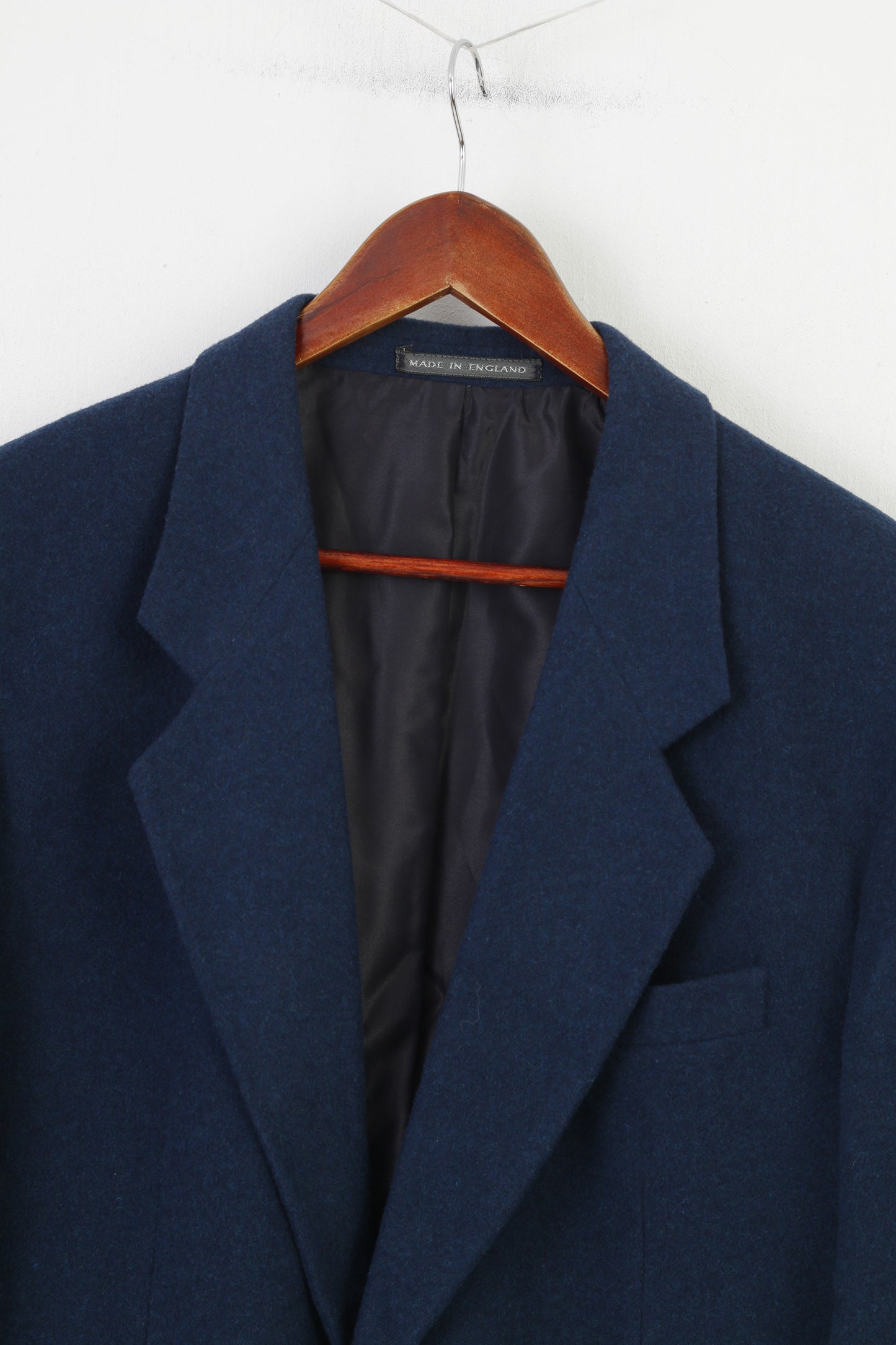 Lincroft Giacca da uomo 40 Blazer monopetto in lana blu scuro Morbida ed elegante giacca di qualità realizzata in Inghilterra