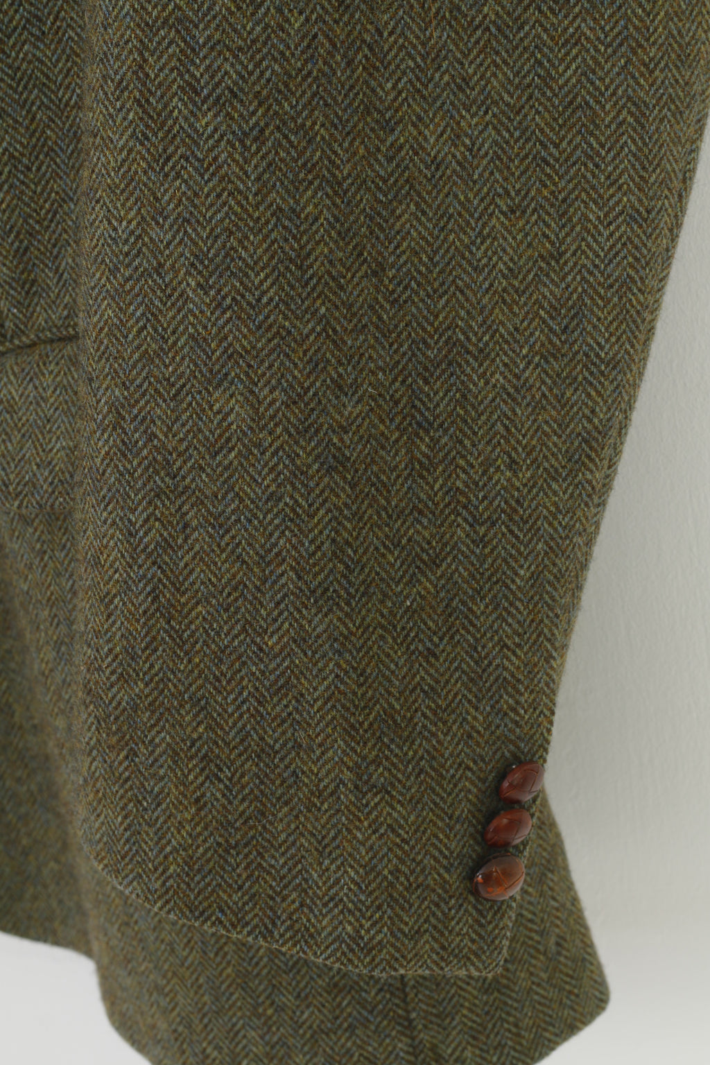 Kruger Uomo 48 XL Blazer Verde Lana Petto Elegante Giacca Vintage Konen Atelier Torino