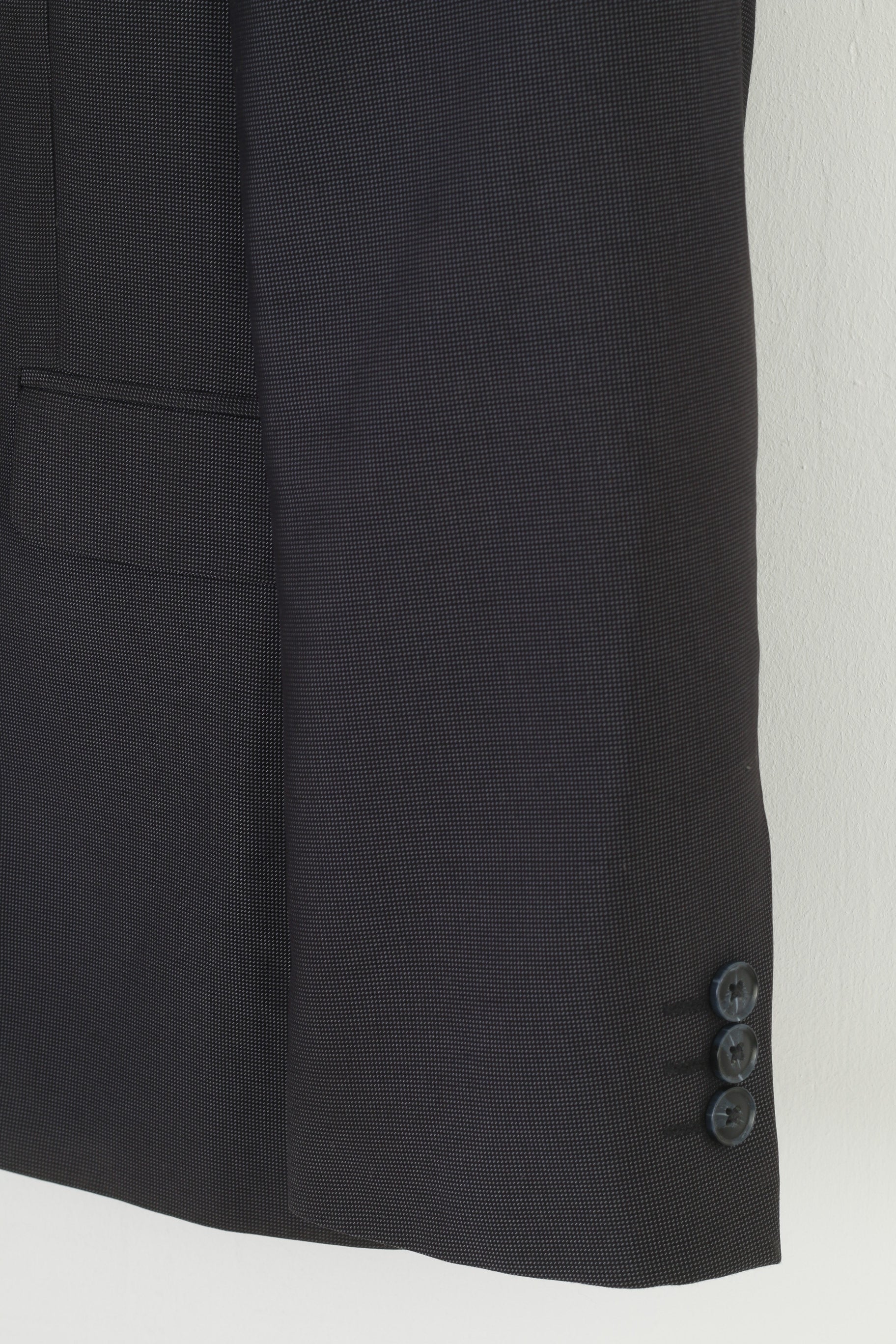 Harry Brown Men 42 Blazer Charcoal Elegant Flower London Breasted Jacket