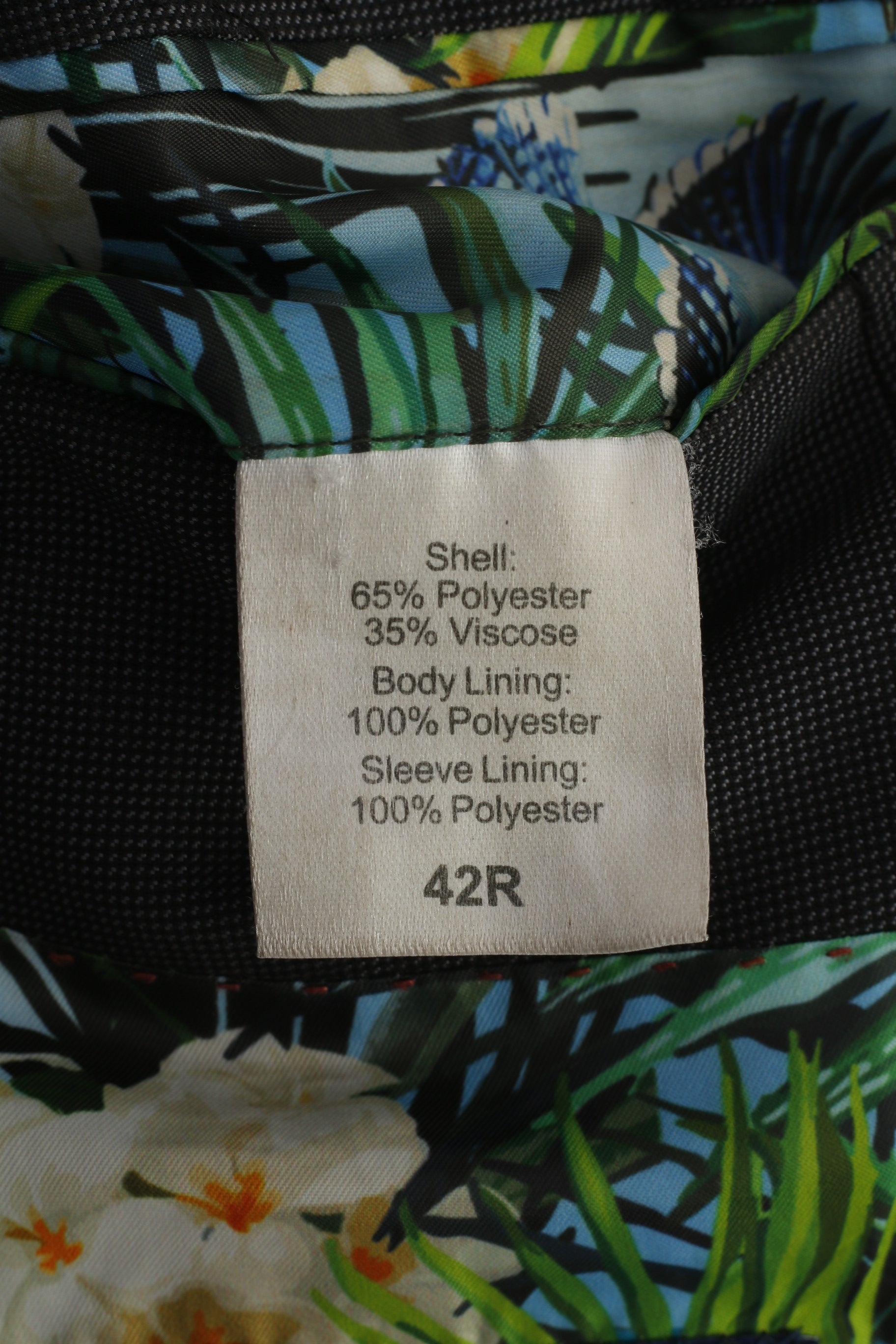 Harry Brown Men 42 Blazer Charcoal Elegant Flower London Breasted Jacket