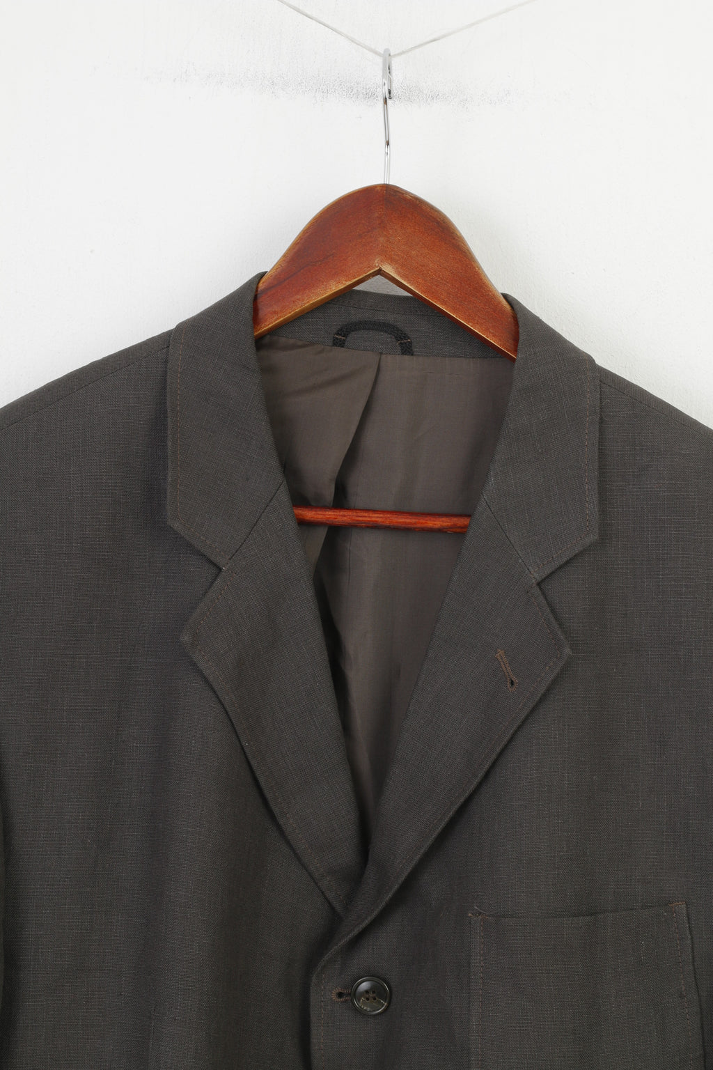 Ultimo Men 26 40 Blazer Grey Breasted Bottoms Classics Santomia Super 100's Linen Jacket