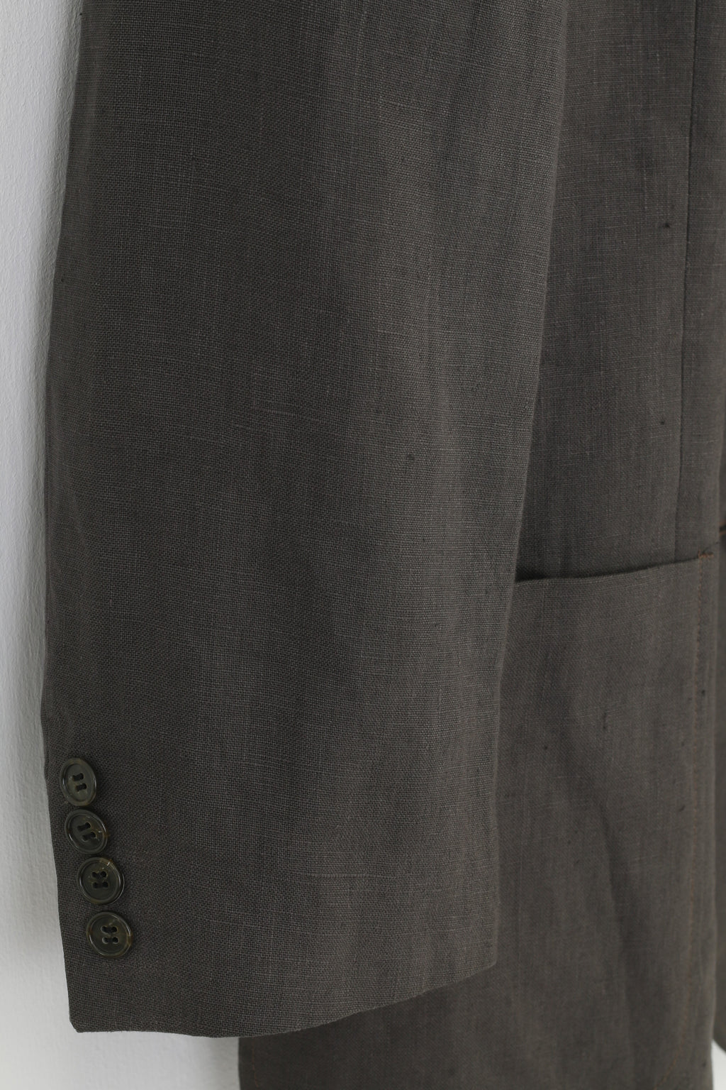 Ultimo Men 26 40 Blazer Grey Breasted Bottoms Classics Santomia Super 100's Linen Jacket
