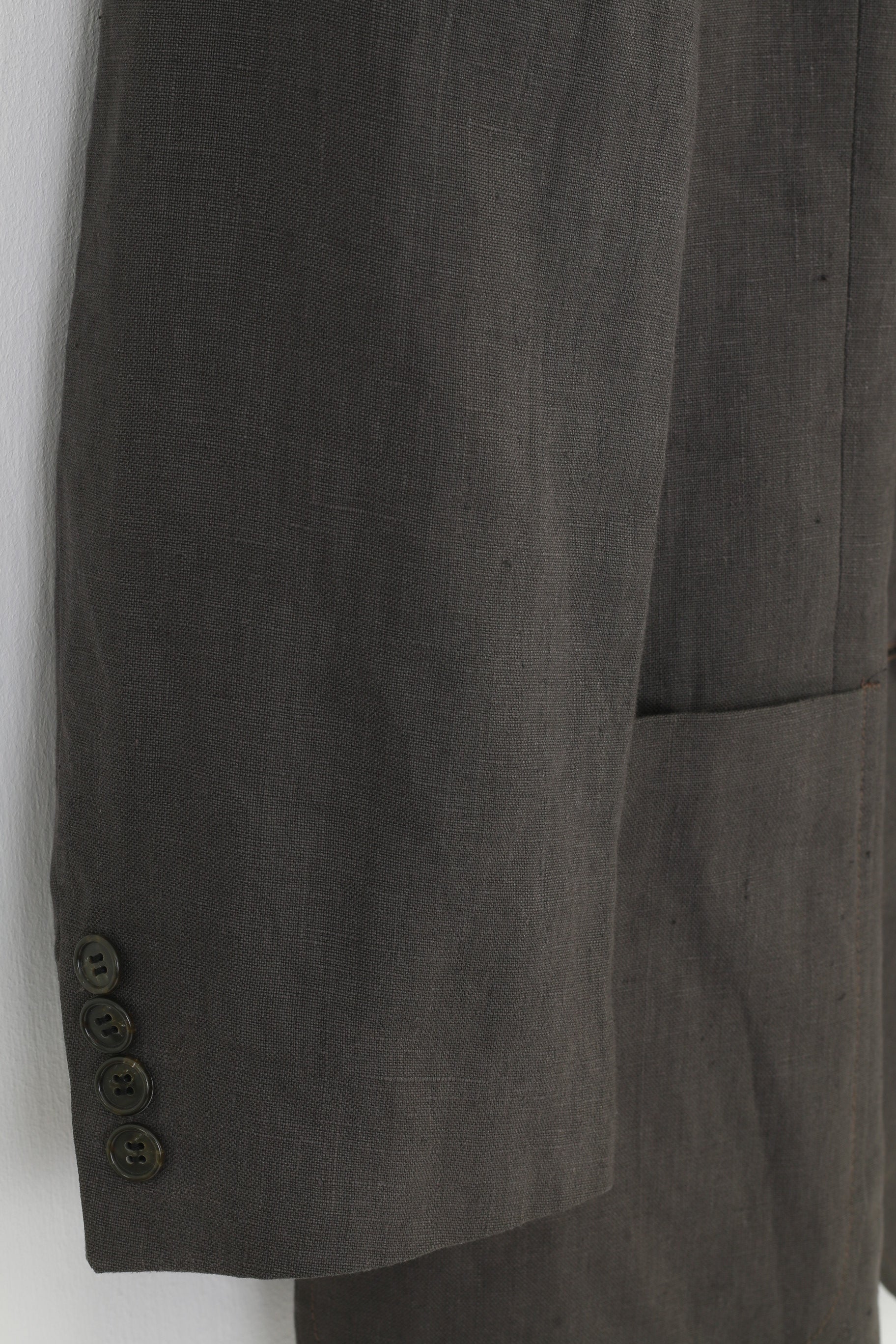 Ultimo Men 26 40 Blazer Grey Breasted Bottoms Classics Santomia Super 100's Linen Jacket