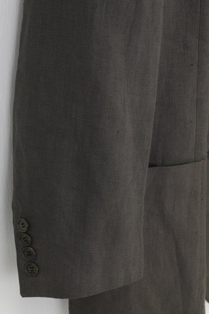 Ultimo Uomo 26 40 Blazer Pantaloni a petto grigio Classici Giacca in lino Santomia Super 100