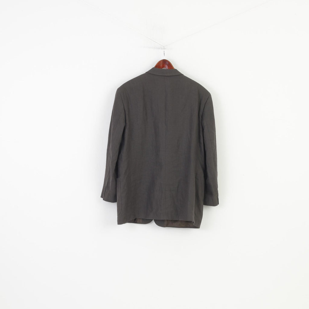 Ultimo Men 26 40 Blazer Grey Breasted Bottoms Classics Santomia Super 100's Linen Jacket