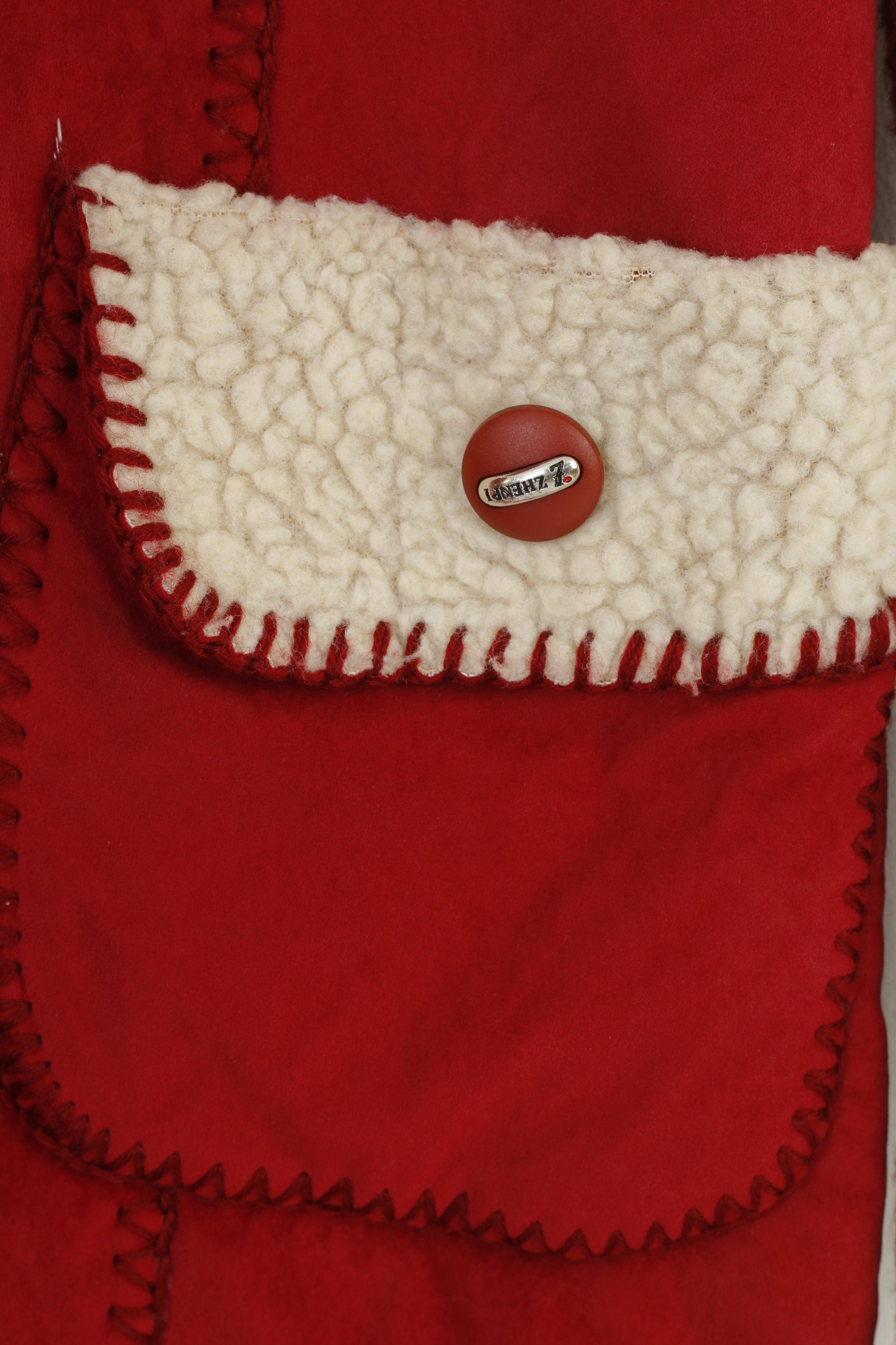 Risensun Donna L Giacca Rossa Colletto imbottito Tasche inferiori Giacca maglione vintage Top