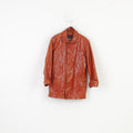Laguna Men M Leather Jacket Brown Bottoms Collar Vintage Padded Removable Lining Top
