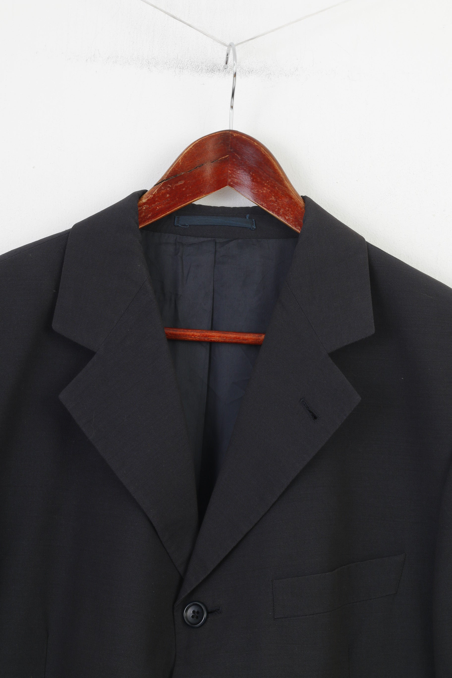 Hugo Boss Men 102 40 Blazer Navy Breasted Collar Bottoms Wool Jacket