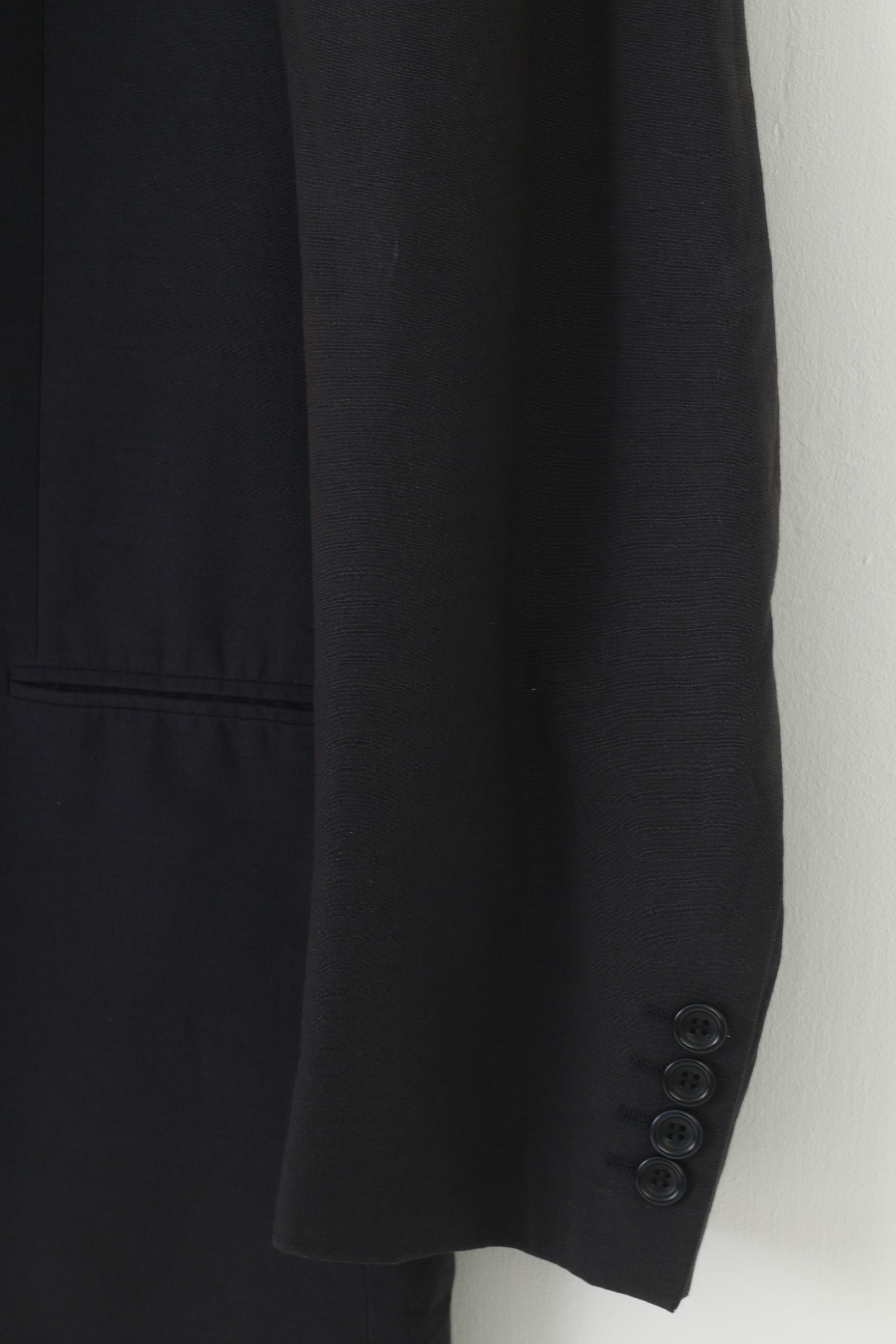 Hugo Boss Men 102 40 Blazer Navy Breasted Collar Bottoms Wool Jacket