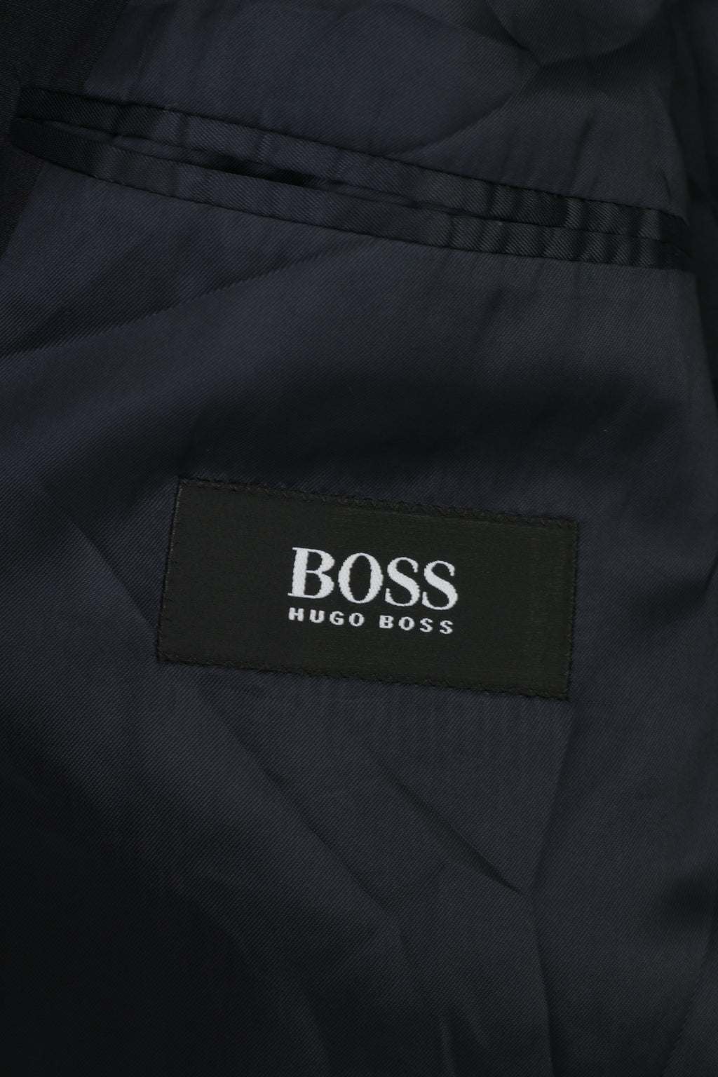 Giacca in lana da uomo Hugo Boss 102 40 Blazer con colletto petto blu scuro