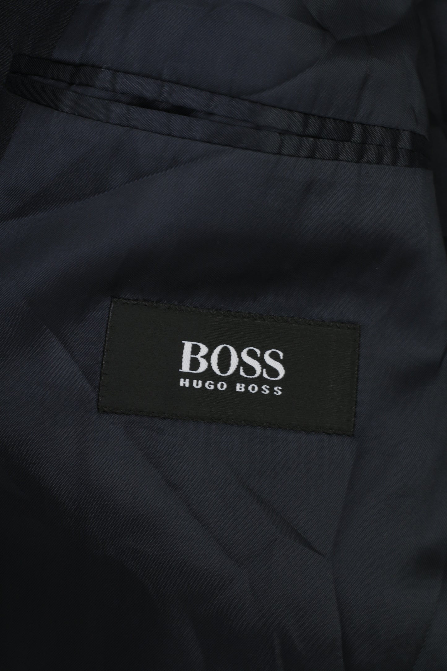 Hugo Boss Hommes 102 40 Blazer Marine Boutonnage Col Bas Veste En Laine