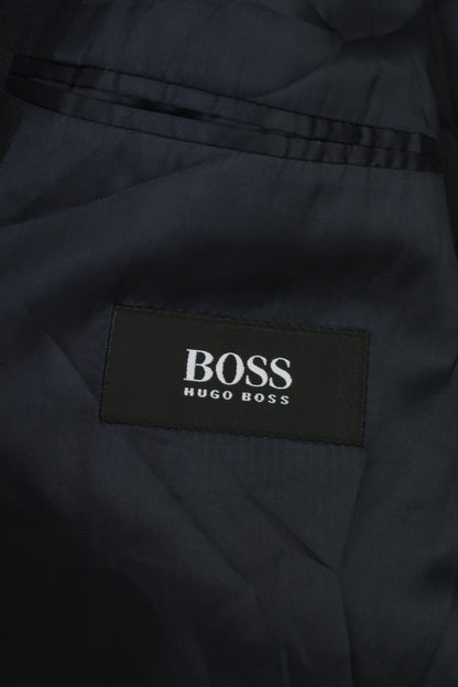 Hugo Boss Hommes 102 40 Blazer Marine Boutonnage Col Bas Veste En Laine