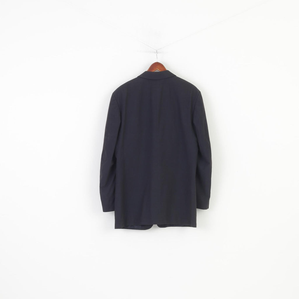 Giacca in lana da uomo Hugo Boss 102 40 Blazer con colletto petto blu scuro