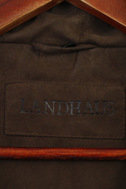 Landhaus Hommes 56 XL Veste Marron Fermeture Éclair Complète Col C&amp;A Haut Rembourré Vintage