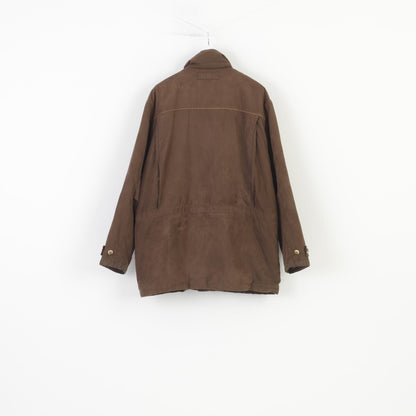 Landhaus Hommes 56 XL Veste Marron Fermeture Éclair Complète Col C&amp;A Haut Rembourré Vintage