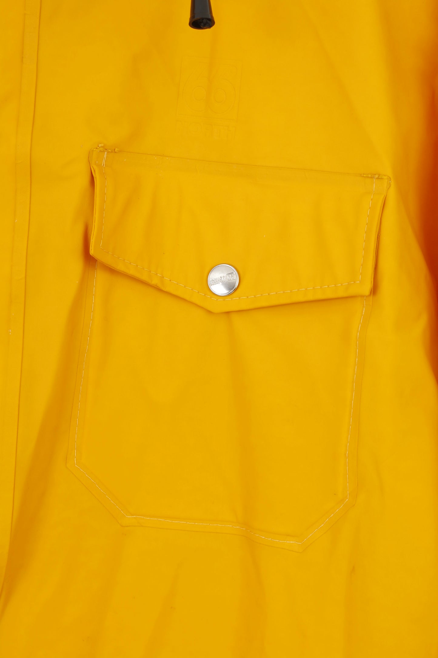 66 Set impermeabile da uomo 2XL Nord Islanda Cappello Cappuccio giallo Tasche in poliammide con cerniera completa Top impermeabile vintage