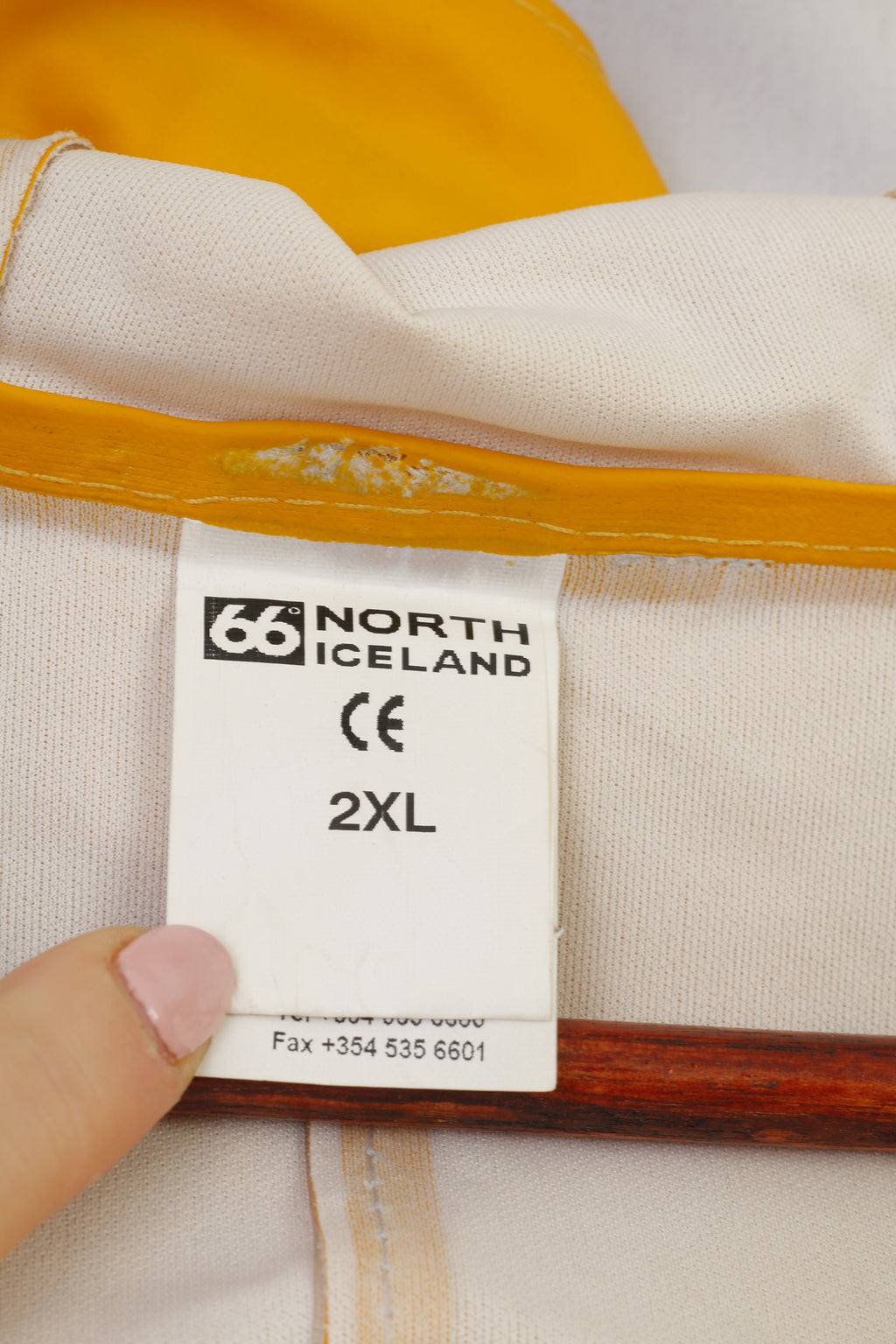 66 North Islande Ensemble imperméable 2XL pour homme avec chapeau, capuche jaune, fermeture éclair complète, poches en polyamide, haut imperméable vintage