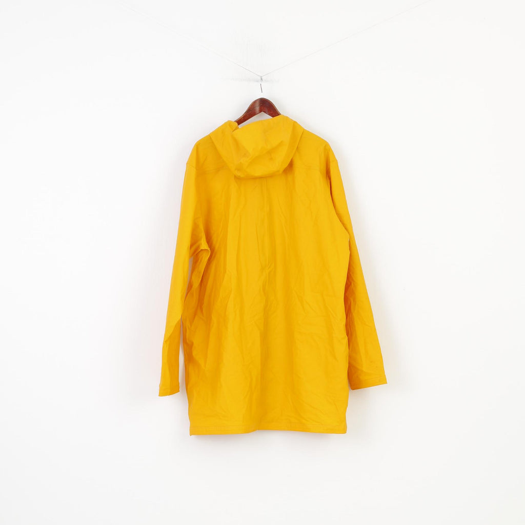 66 North Islande Ensemble imperméable 2XL pour homme avec chapeau, capuche jaune, fermeture éclair complète, poches en polyamide, haut imperméable vintage