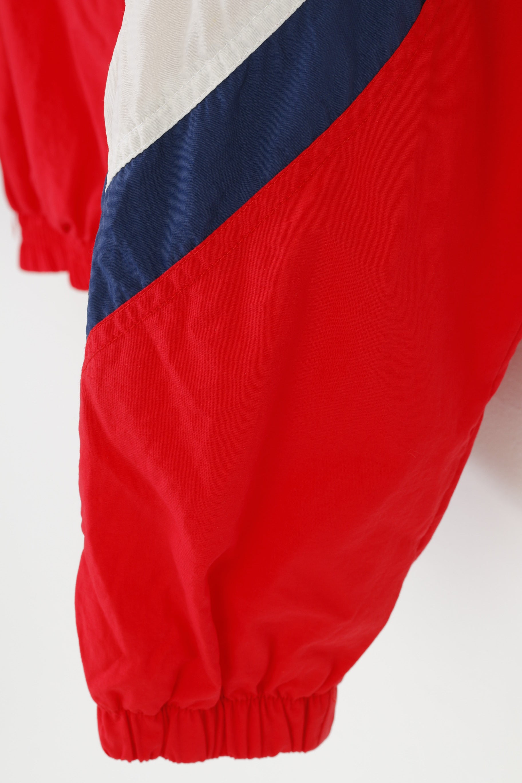 Alex Athletics Giacca da uomo M Vintage Rossa con cerniera intera anni '90 Oldschool Top in poliammide