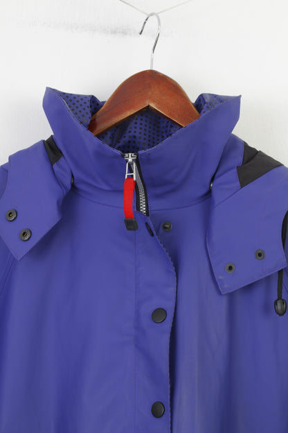 Bulder Woman 46 XXL imperméable violet capuche PVC pleine fermeture éclair veste Vintage norvégien Design imperméable haut