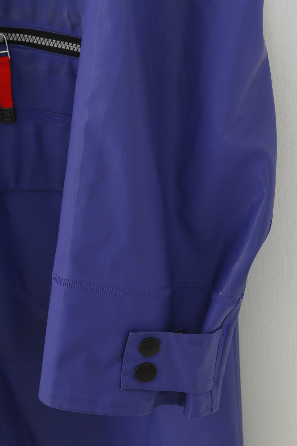 Bulder Donna 46 XXL Impermeabile Giacca viola con cappuccio in PVC con cerniera intera Top impermeabile dal design norvegese vintage