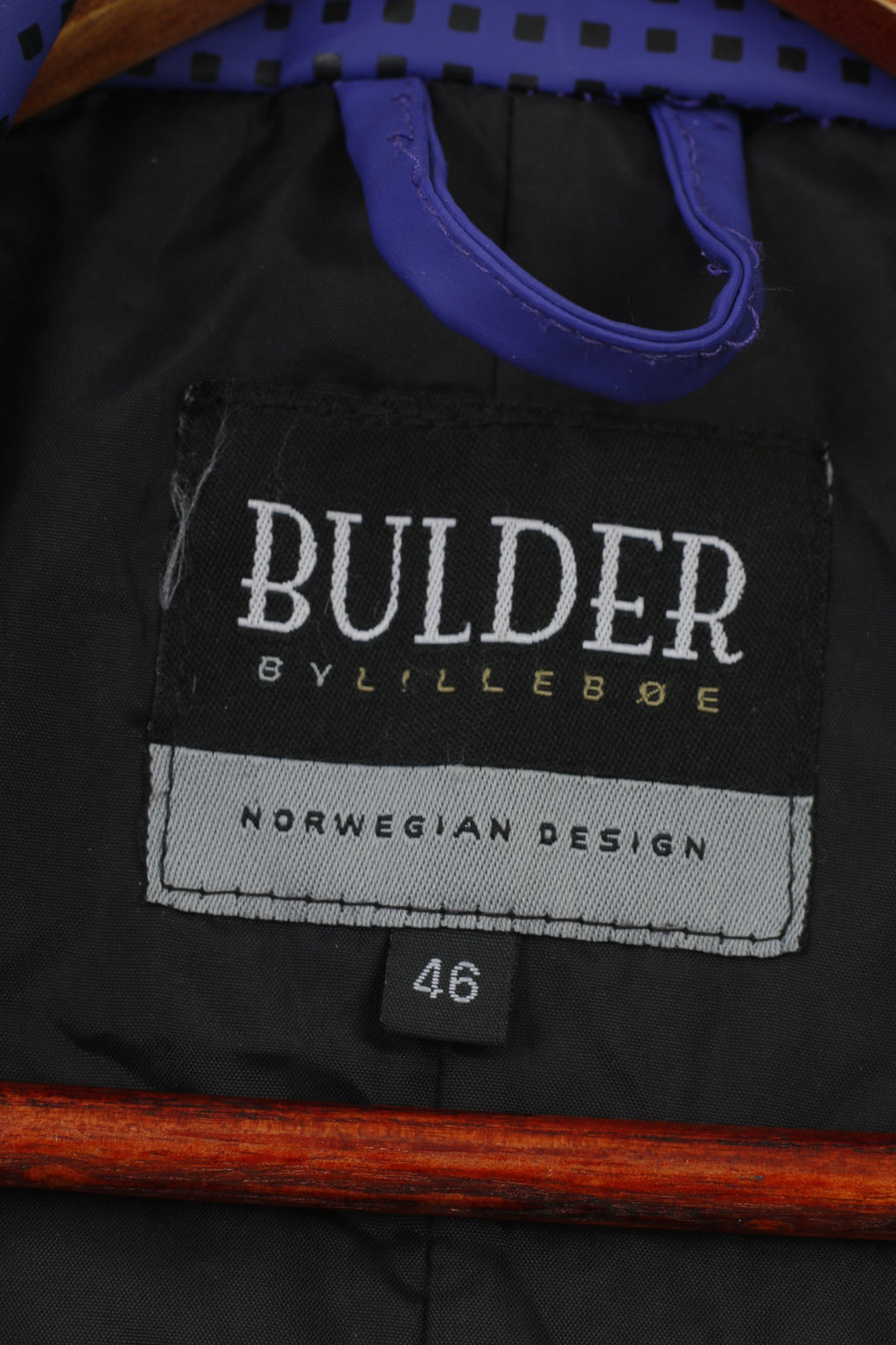 Bulder Donna 46 XXL Impermeabile Giacca viola con cappuccio in PVC con cerniera intera Top impermeabile dal design norvegese vintage