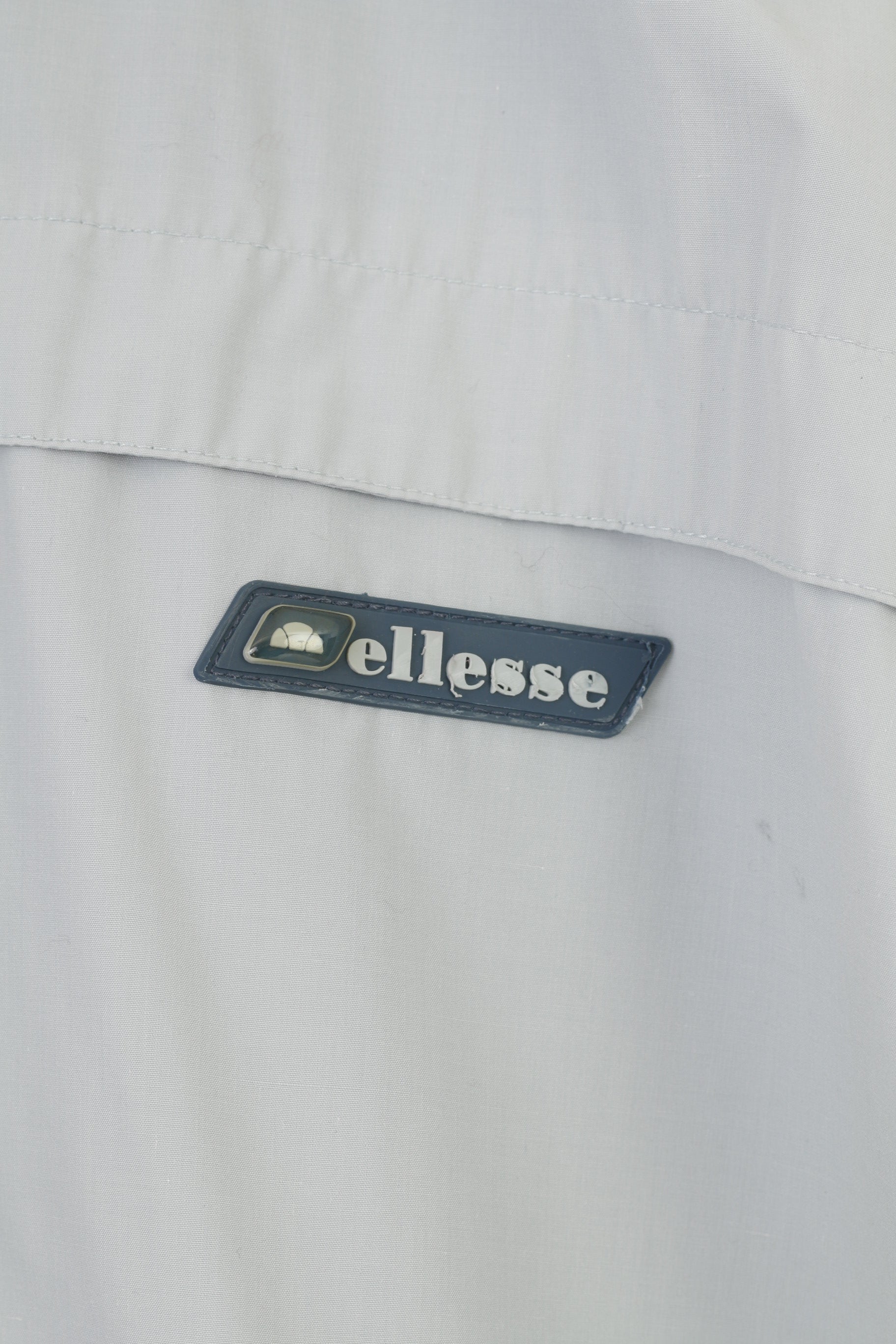 Ellesse Woman 12 M Jacket Zip Neck Grey Hood Pocket Spot Vintage Top