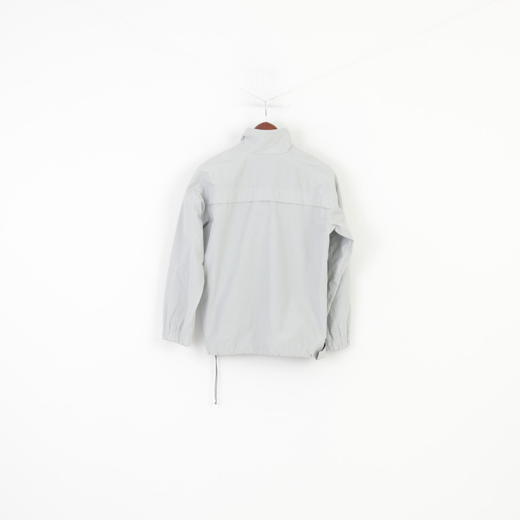 Ellesse Woman 12 M Jacket Zip Neck Grey Hood Pocket Spot Vintage Top