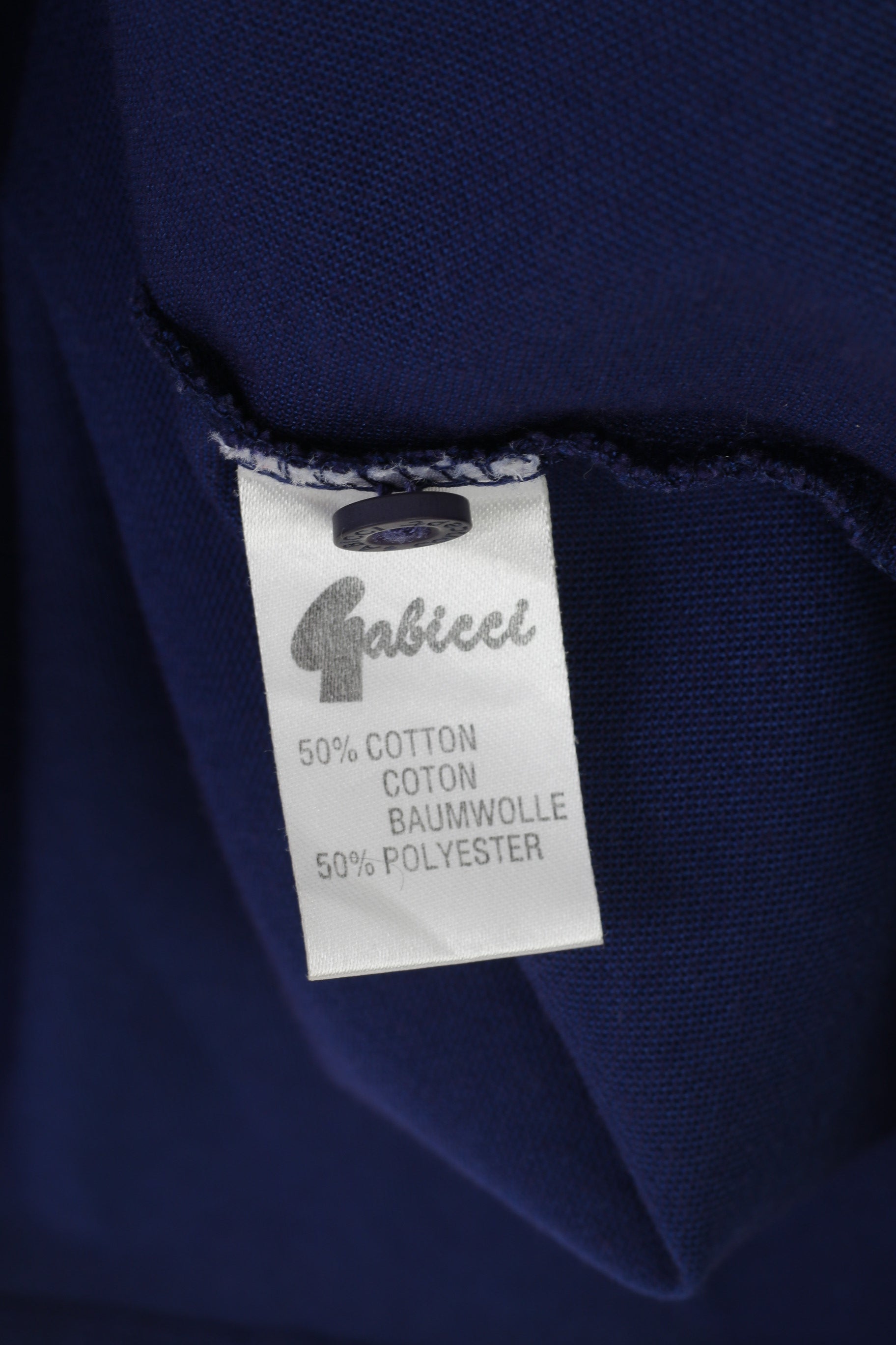 Gabicci Hommes XL Chemise décontractée en coton bleu marine à manches longues Col classique Haut élégant
