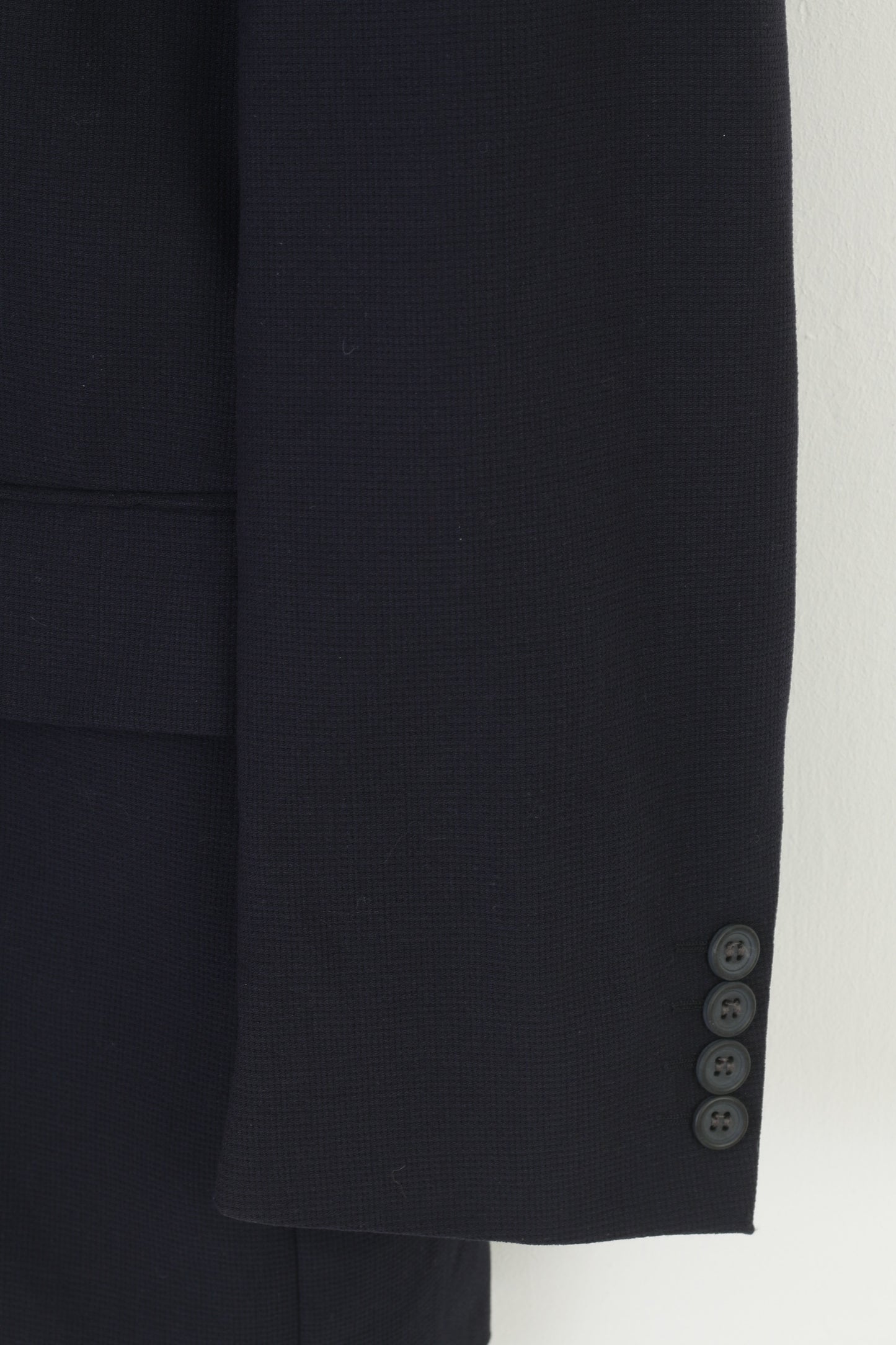 Ritex Men 52 Blazer Navy Colletto petto in lana Pantaloni eleganti Giacca classica svizzera