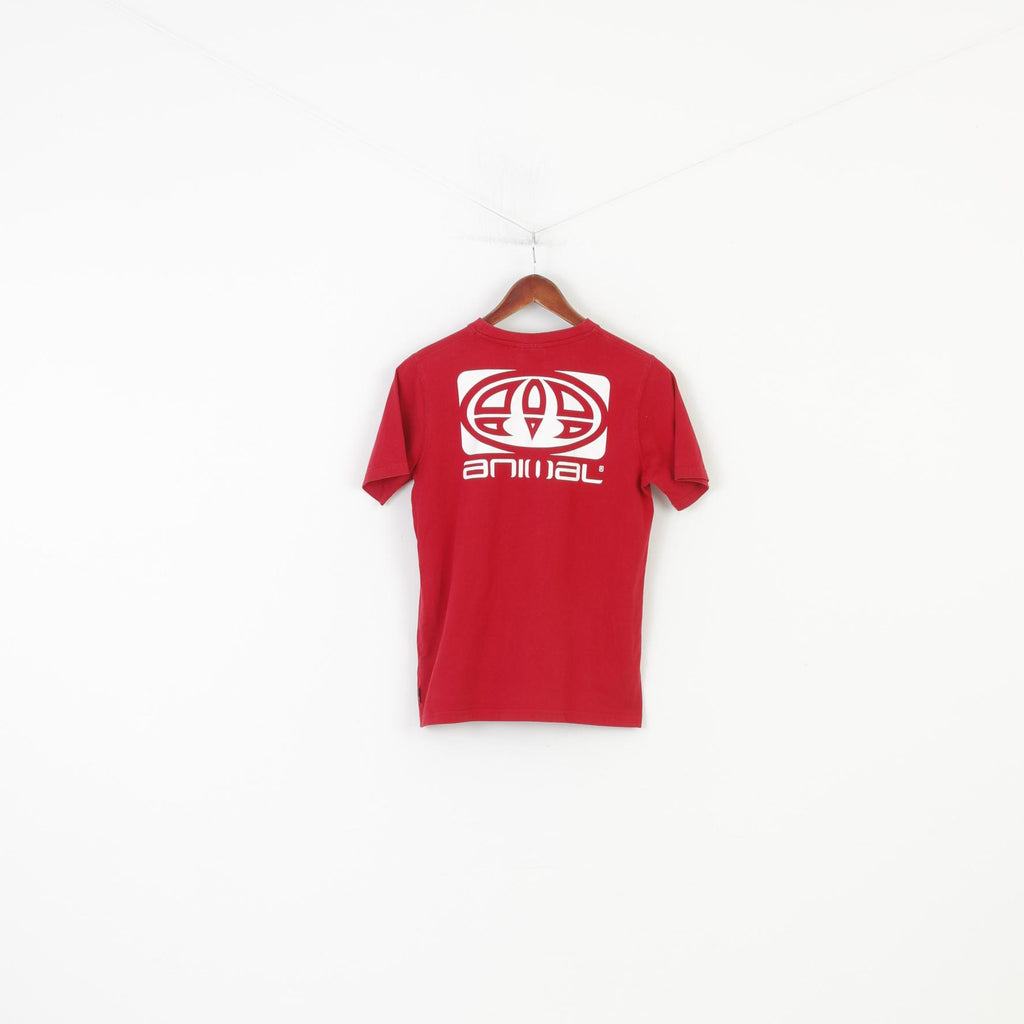 Animal Boys T-shirt de sport à manches courtes en coton bordeaux 13-14 ans