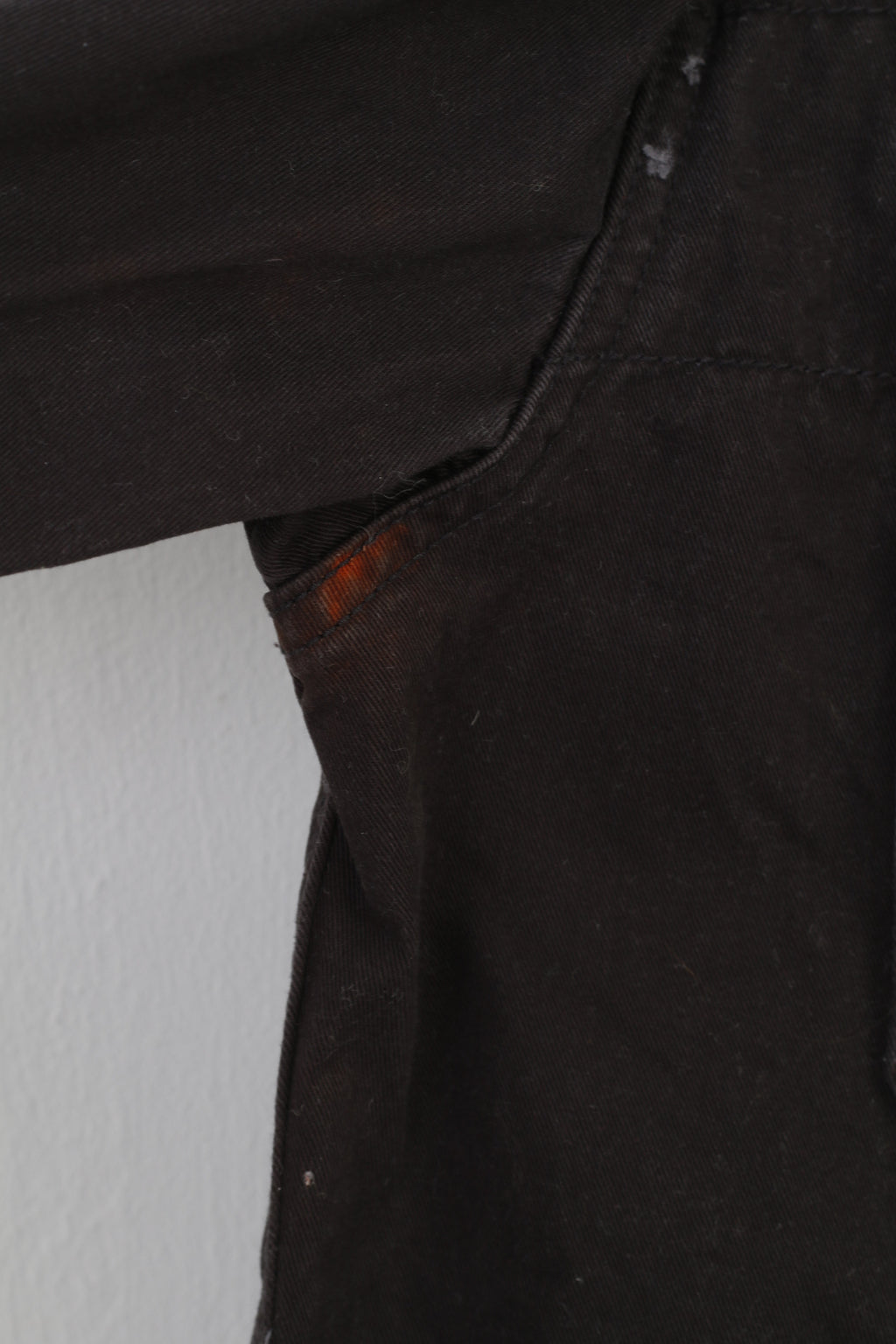 Surplus Men XL Casual Shirt Black Long Sleeve Vintage Jeans Cotton Pockets Collar Top