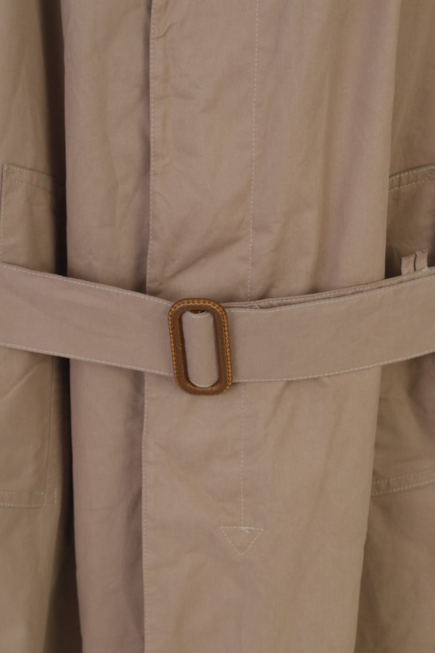 Bugatti Hommes XL Manteau Ceinture Col Bas Beige Long Vintage