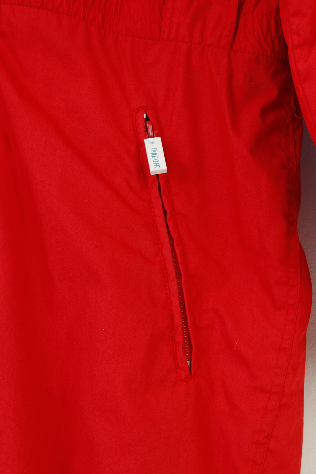 Take Off Men 54 L Ski Suit One Piece Red Retro Vintage Winter Full Zipper Snowsuit