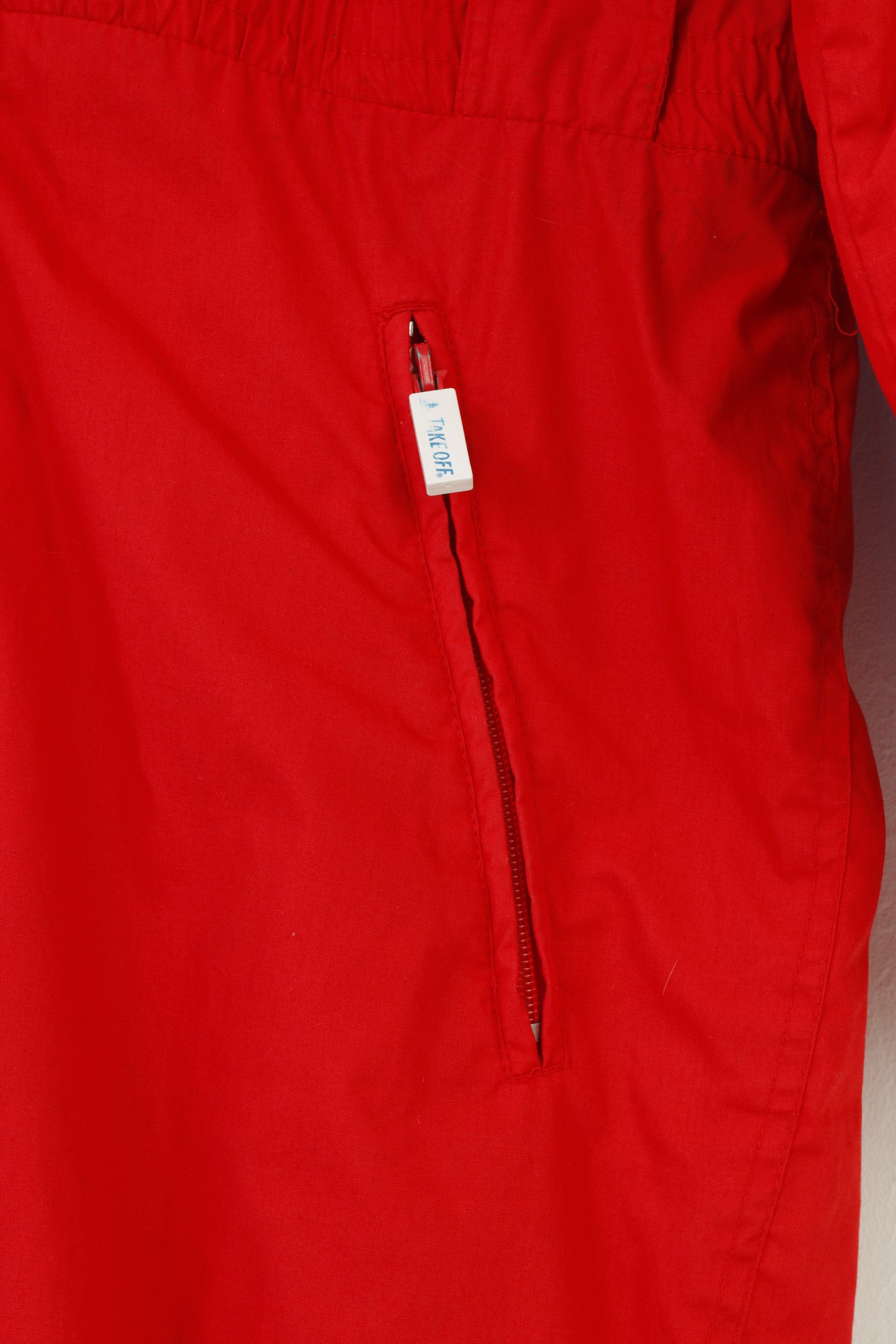 Take Off Men 54 L Ski Suit One Piece Red Retro Vintage Winter Full Zipper Snowsuit