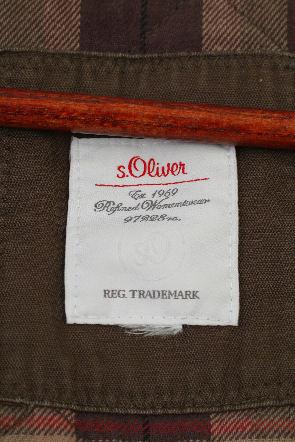 S.Oliver Woman M Jacket Khaki Padded Hood Vintage Cotton Pockets Full Zipper  Top