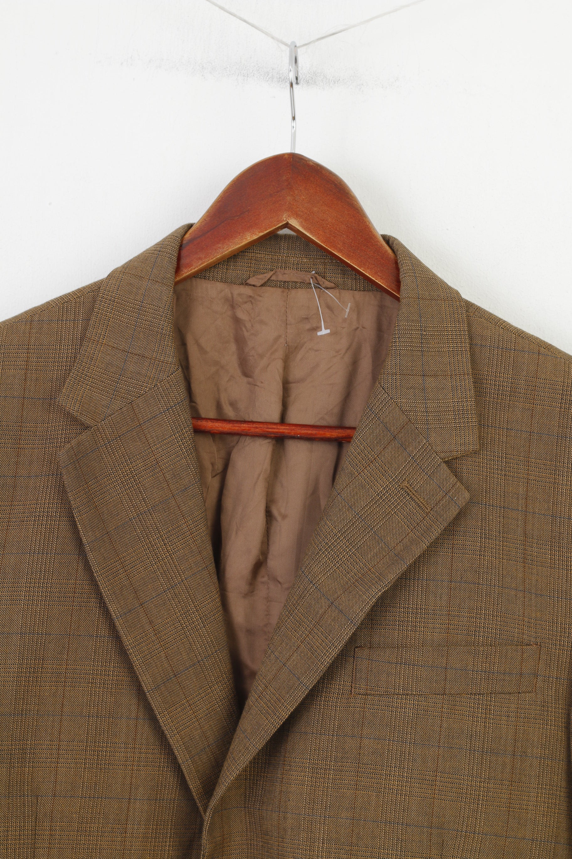 United Colors Of Benetton Men 44 54 Blazer Brown Cotton Elegant Single Breasted Bottoms Jacket