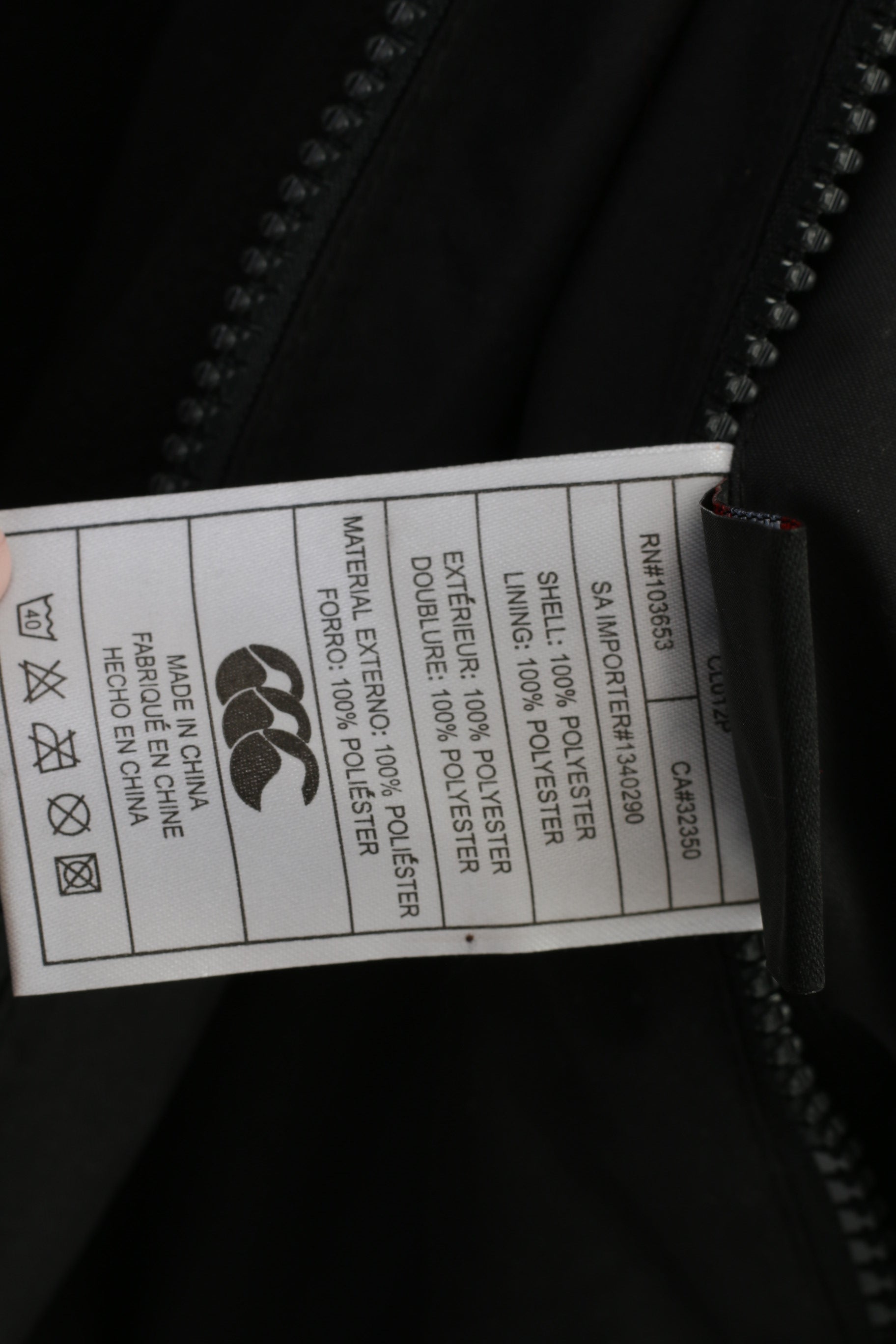 Canterbury Boys 14 Age Jacket Black Fleece Double Side Vintage Full Zipper Top