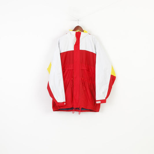 Hamlet Men L Jacket Vintage Red  Full Zipper 90s Oldschool Hood Nylon Top
