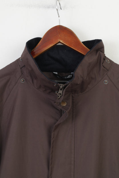 Target Dry Men L Manteau Marron Long Fermeture Éclair Complète Imperméable Vintage Top