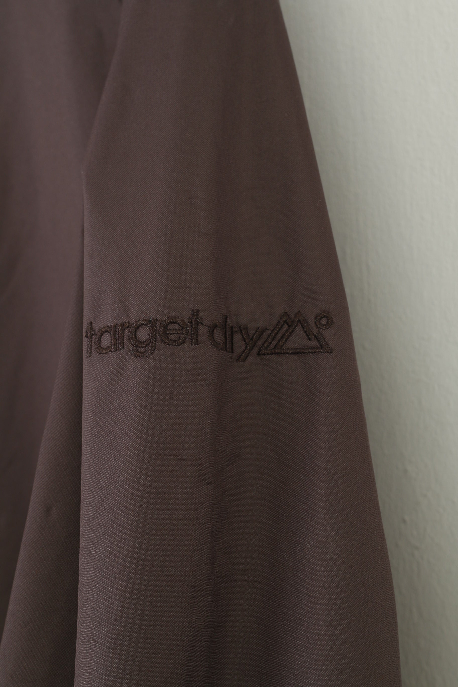 Target Dry Men L Coat Brown Long Full Zipper Waterproof Vintage Top