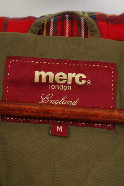 Merc Men M Veste Fermeture Éclair Complète Kaki Capuche Poches Haut Vintage