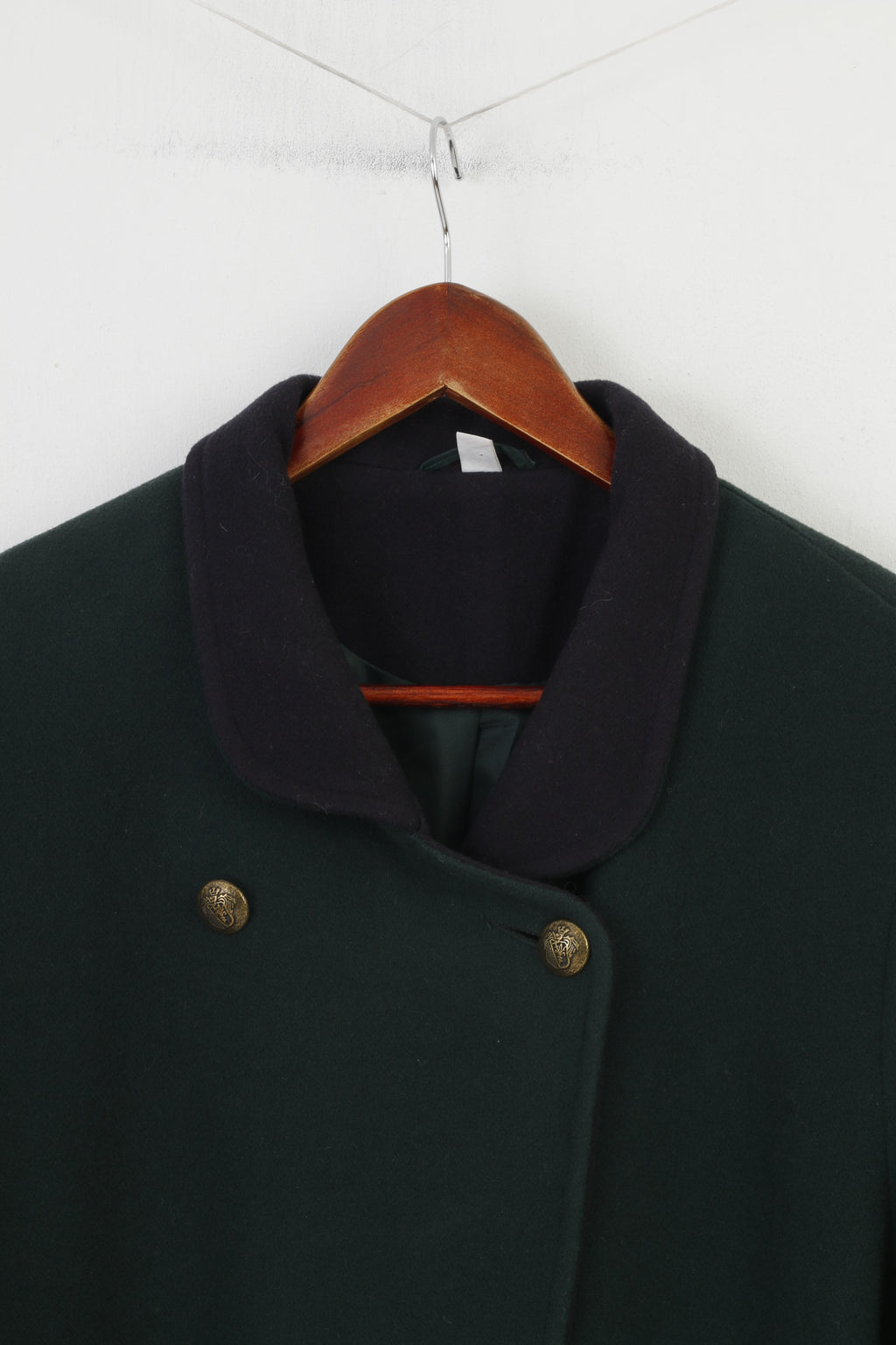 Edinburgh Woman 42 XL Coat Khaki Wool Bottom Collar Vintage Top