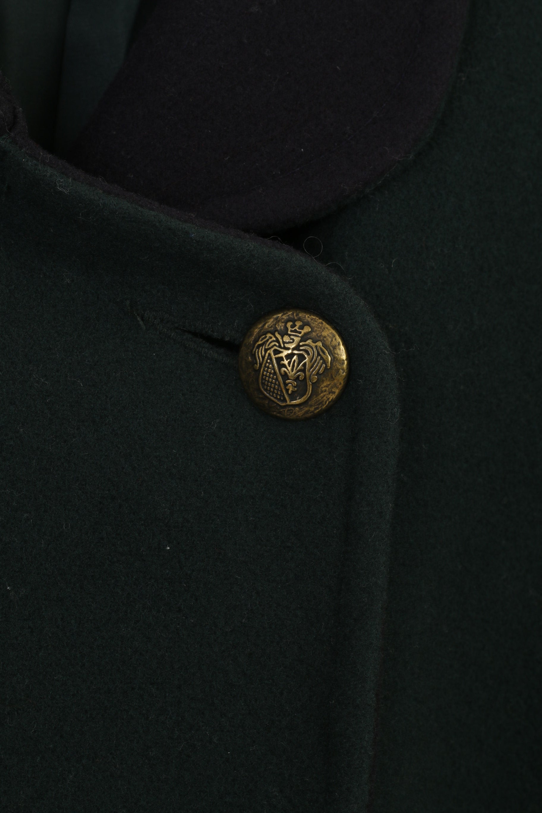 Edinburgh Woman 42 XL Coat Khaki Wool Bottom Collar Vintage Top