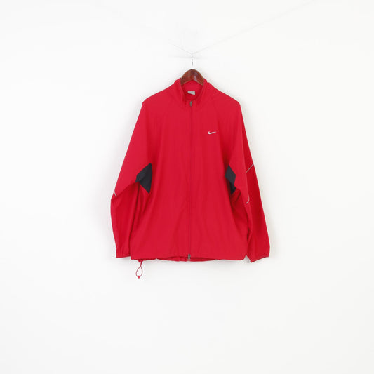 Nike Men XL Jacket Red Sport Full Zipper Vintage Sportswear Top