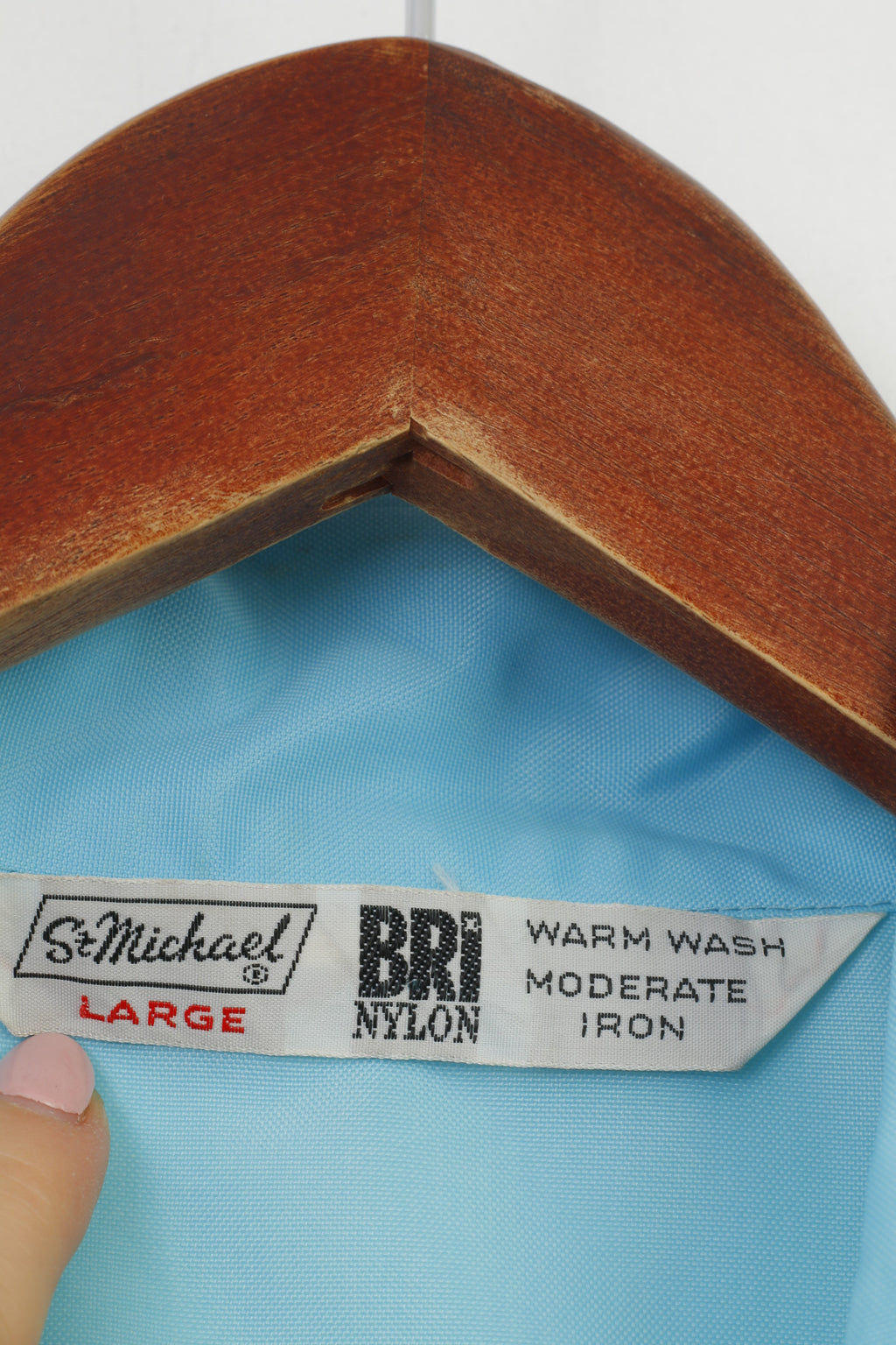 St Michael Woman L Jacket Blue Nylon Bottoms Collar Vintage Shiny Top